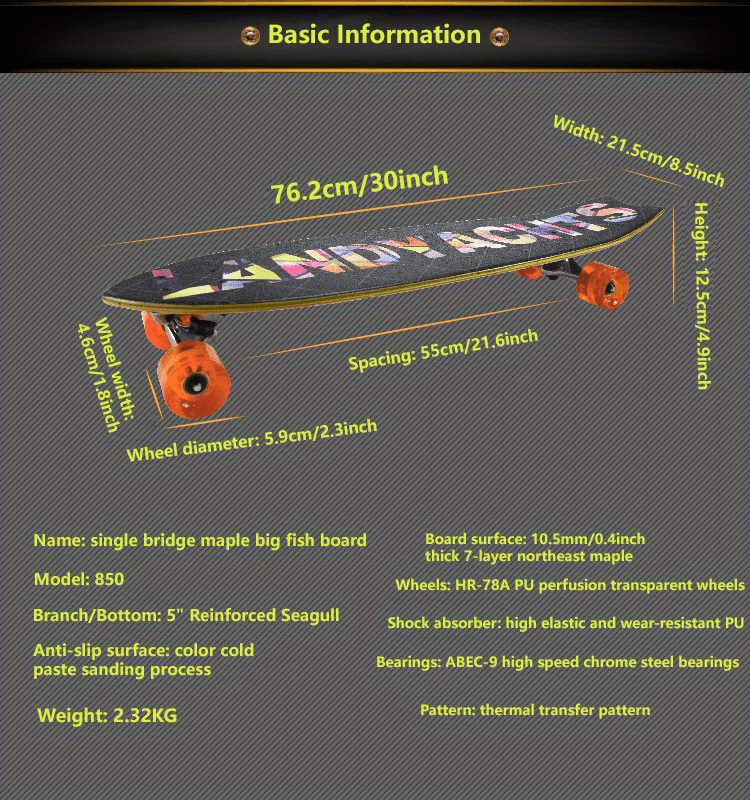 Roues Skateboard Roues Anti-Slip PU Roues Longboard avec ABEC 9