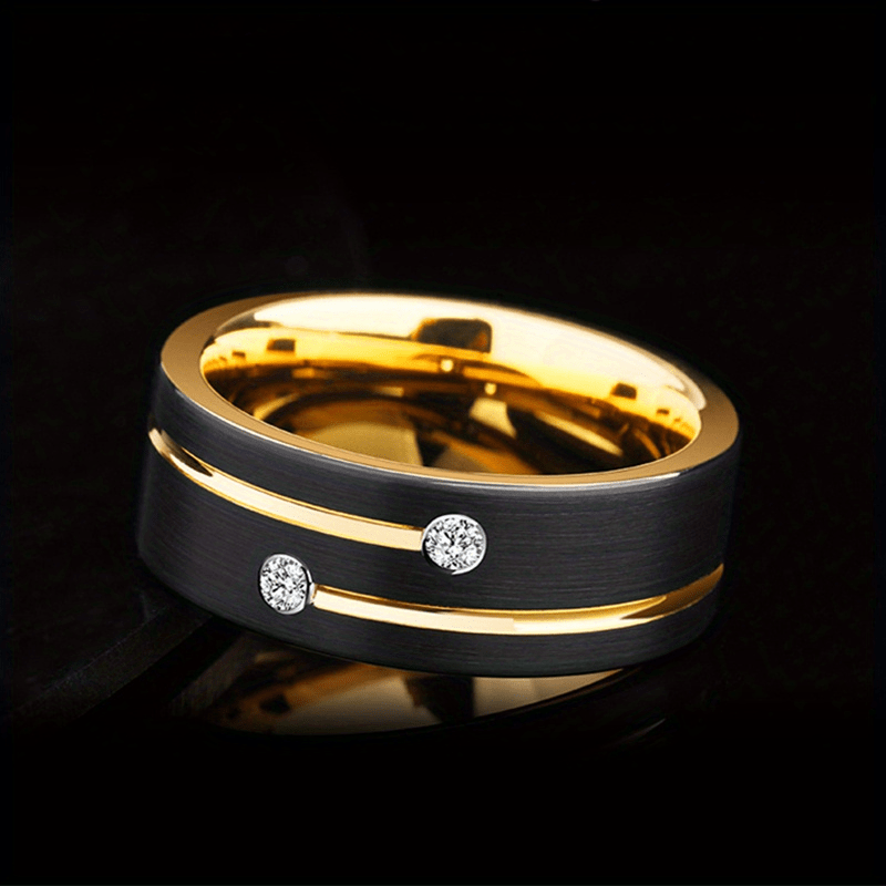 Luxury Men' Golden Eternal Stainless Steel Engagement Temu