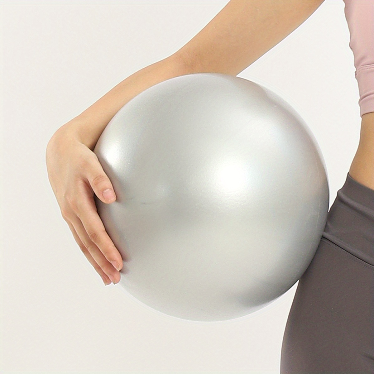 Image of Pilates Ball, Thickened Anti-burst Yoga Ball, Fitness Ball, Yoga Equipment, Body Shaping And Weight Loss Elastic Ball, Small Yoga Ball, Silvery