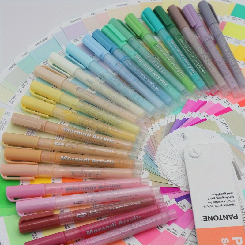 12/24/36pcs Color Acrylic Marker Art Pen Set Extra Fine / Circular Dot Tip  for Shoes Ceramic Drawing Paint School F7288