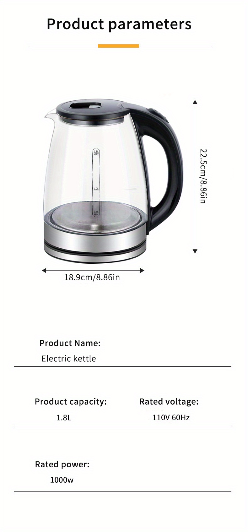 High-power Electric Kettle With Automatic Shut-off And Anti-dry Burning  Feature - Fast Boiling And Large Opening For Easy Pouring - Perfect For  Home And Kitchen Use - Temu