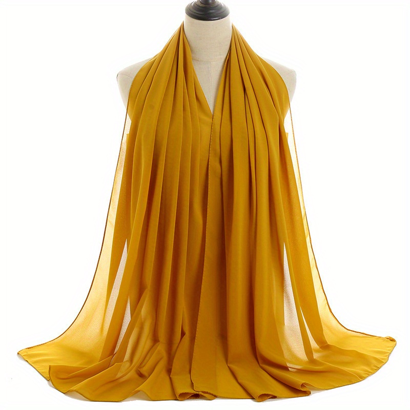 Pearl Chiffon Pullover Headscarf Malaysian Gauze Long Scarf