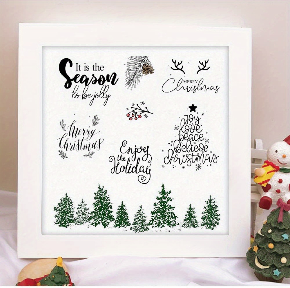 Buon Natale Timbri In Silicone Trasparente Tema Natalizio Decorativo  Foresta Albero Di Natale Timbri In Gomma Trasparente Per Scrapbooking Per  La