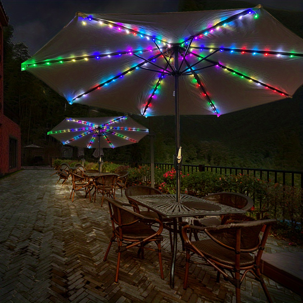 1pc patio umbrella lights 8 lighting mode 104 led string lights with remote control umbrella lights battery operated waterproof outdoor decor for patio umbrellas outdoor use camping tents warm white multicolor details 6