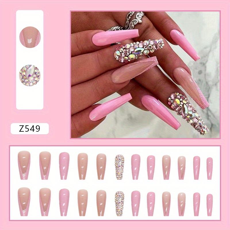 E-shop Minimalistische französische, strahlende, vollständige Diamant-Maniküre-Stücke, europäischer und amerikanischer süßer, heißer Ins-Stil,