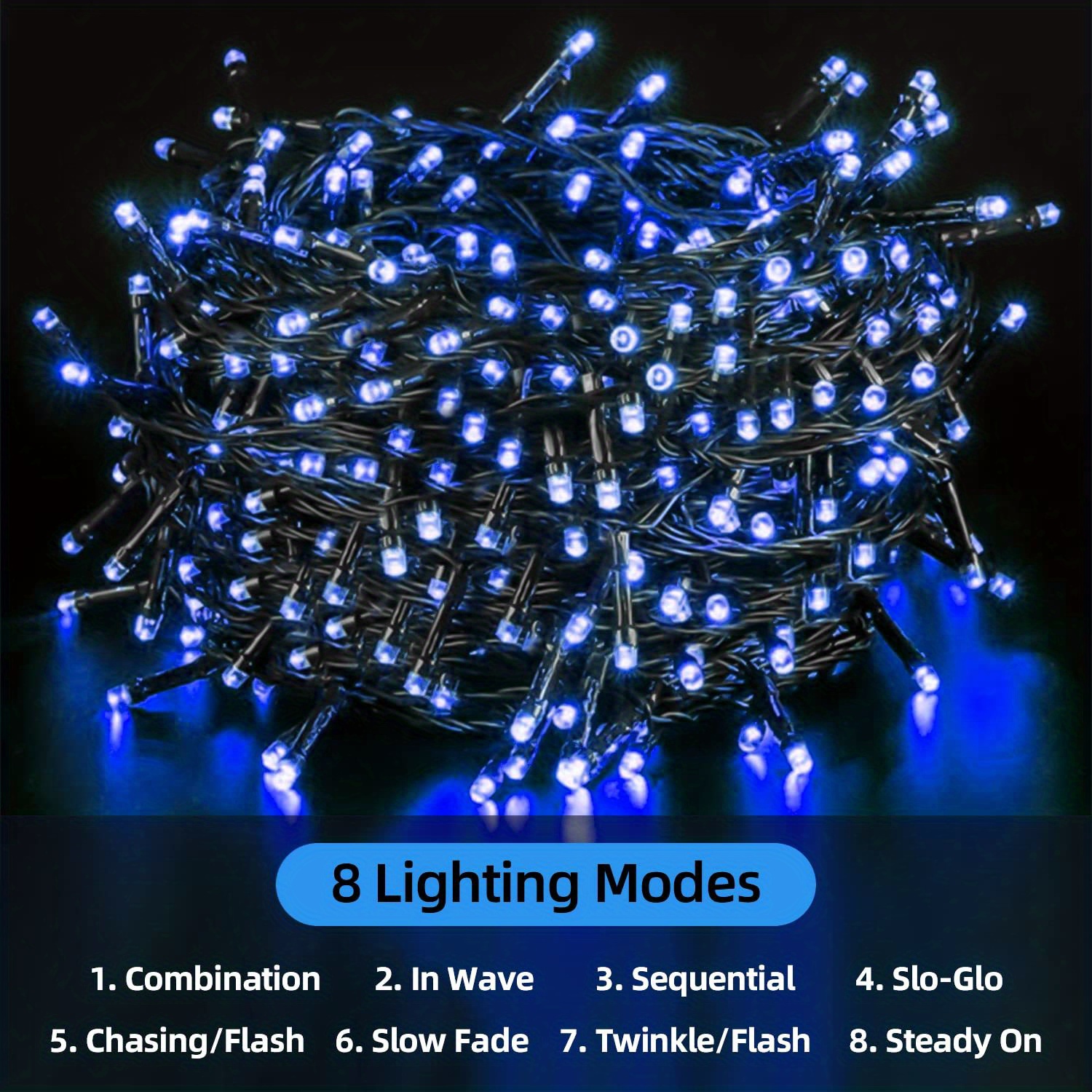 1pc solar christmas lights 39 4ft 100 led 8 modes solar string lights waterproof solar fairy lights for christmas decorations warm white multicolor white blue waterproof solar patio lights with remoted control solar fairy lights details 11