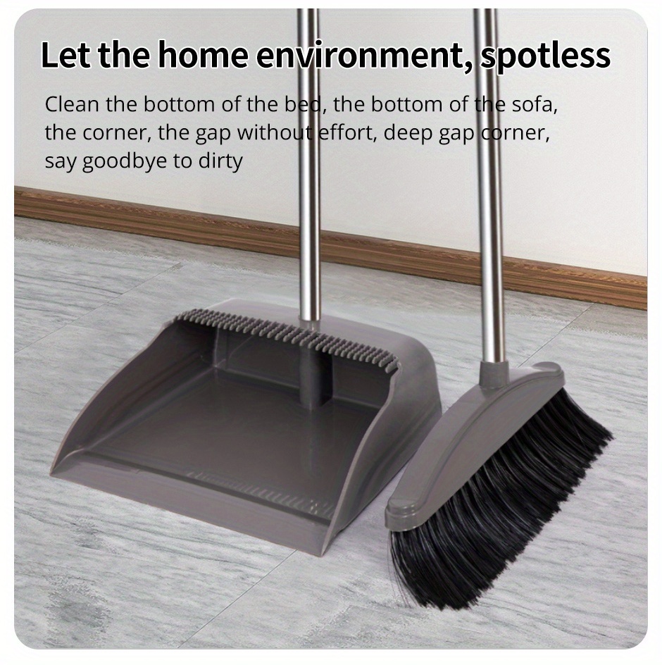 Besen & Kehrblech Set Edelstahl - Verstellbar Für Haus & Garten