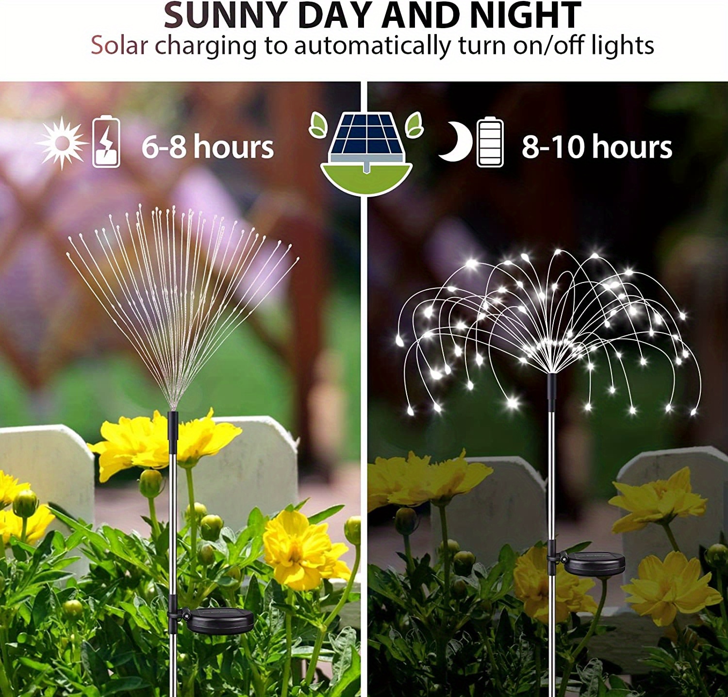 2pcs solar firework light 8 modes outdoor solar garden decorative lights 120 led powered 40 copper wires string diy landscape light for walkway pathway backyard christmas decoration parties multi color warmwhite white details 6