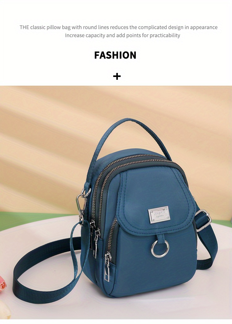 solid color zipper crossbody bag all mat h coin purse womens shoulder bag for shopping details 1