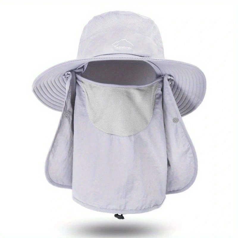 UV Resistant Wide Brim Unisex Sun Hat, Face Protection, Neck Protection, Fishing Hat, Cape Hat, Suitable For Outdoor Fishing, Hiking, Camping, And