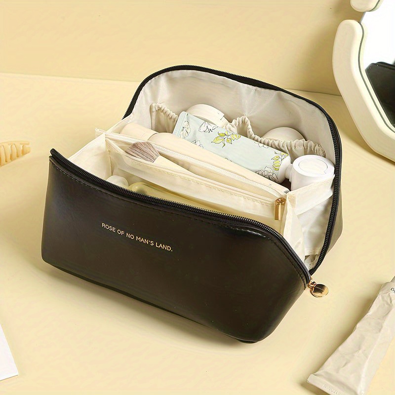 Portable Makeup Bag, Cosmetic Storage Bag With Zipper And Handle,  Waterproof Toiletry Bag For Travel - Temu Bahrain