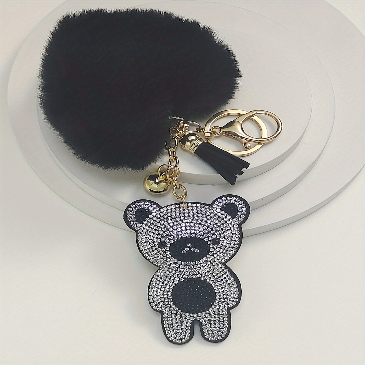 Cherrie Rhinestones Bear Keychain