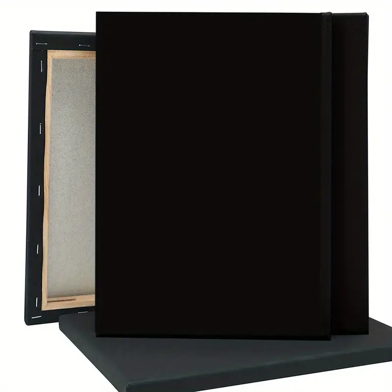 Black Stretched Canvas Paint Canvases For Painting 100% - Temu