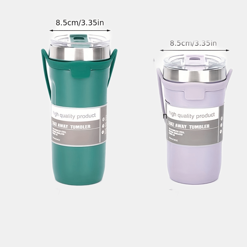 Tyeso Stainless Steel Thermal Tumbler Mug 550ml/710ml Insulated Thermos Cup  with Straw for Women Vacuum Portable Coffee Cup