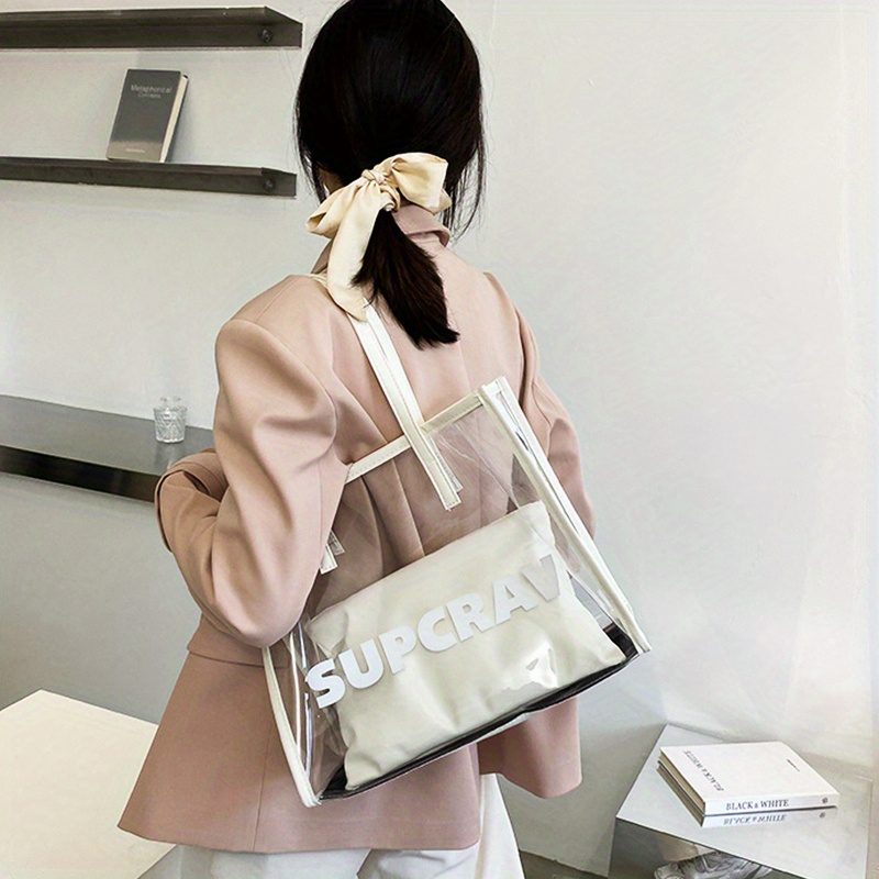 Women's Shoulder Bag - Transparent Tote Bag