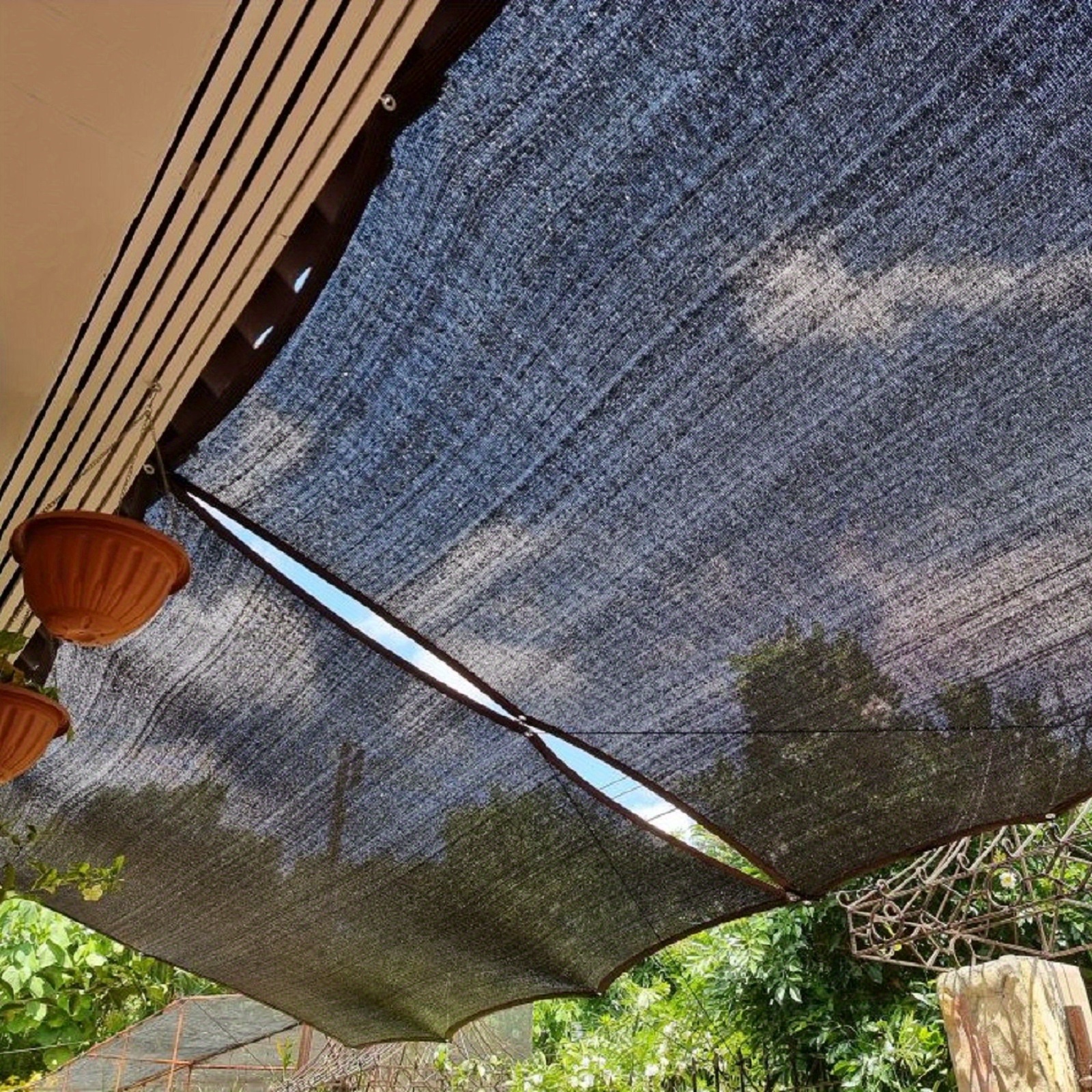 Outdoor Shade Sail Sun Shade Cloth Wind Blocker Privacy Temu