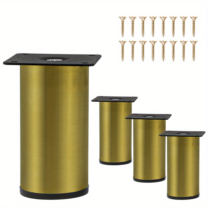 Patas doradas para muebles de 5 pulgadas / 5.118 in, 4 patas modernas de  repuesto para gabinete, patas de metal resistentes con tornillo de montaje