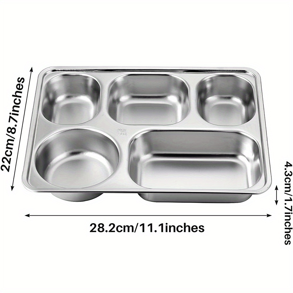 Stainless Steel Plate Food Containers Tray With Compartments