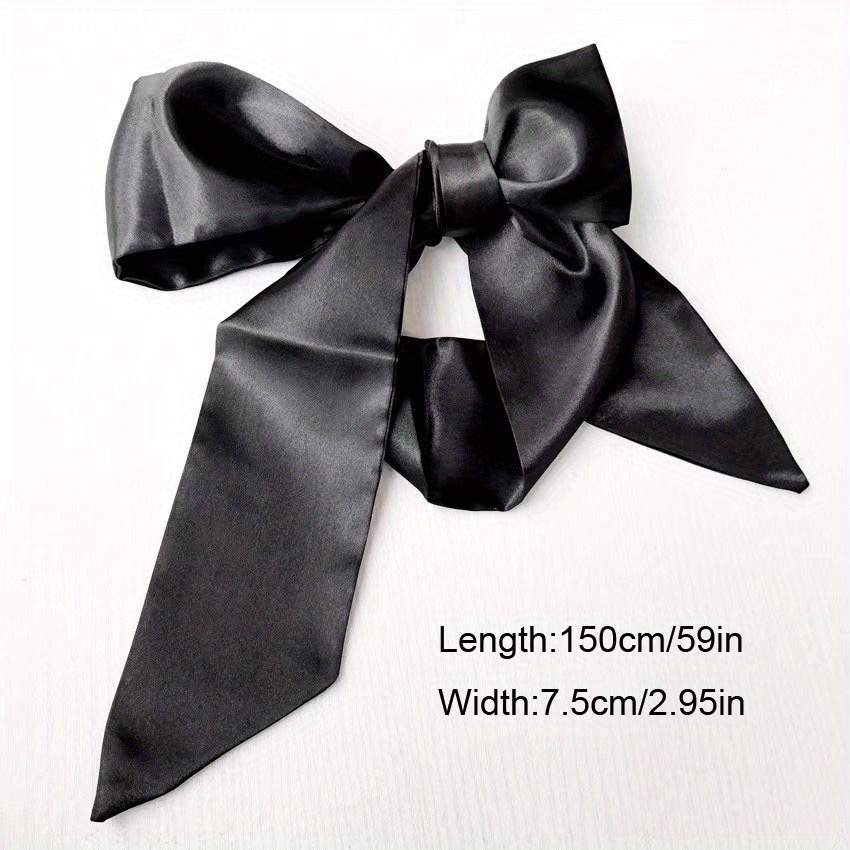 Black Silk Ribbon Hair Bow 