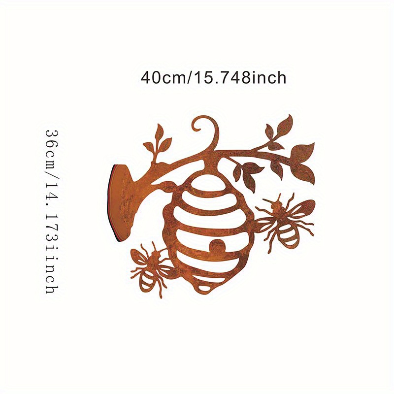 TEMU Rustic Beehive Metal Wall Art - Farmhouse Style Iron Honeycomb Decor For Garden, Outdoor & Home - Perfect Father's Day Gift