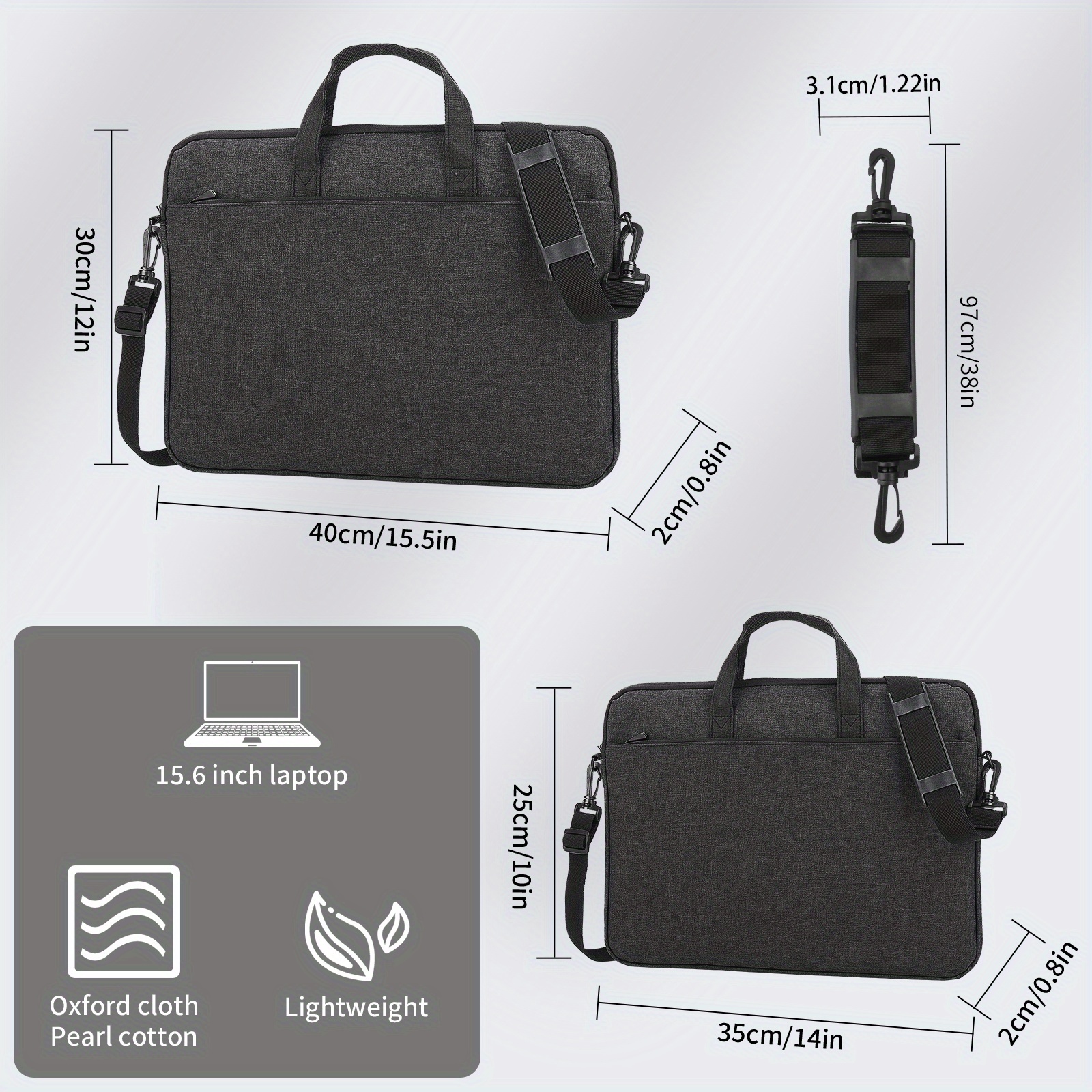 Black Cotton Office Laptop Bag