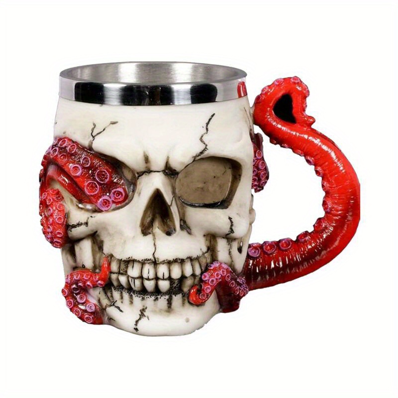 Creature Cups 12 Oz SKULL Cup Mug, Figural Surprise Skull Inside