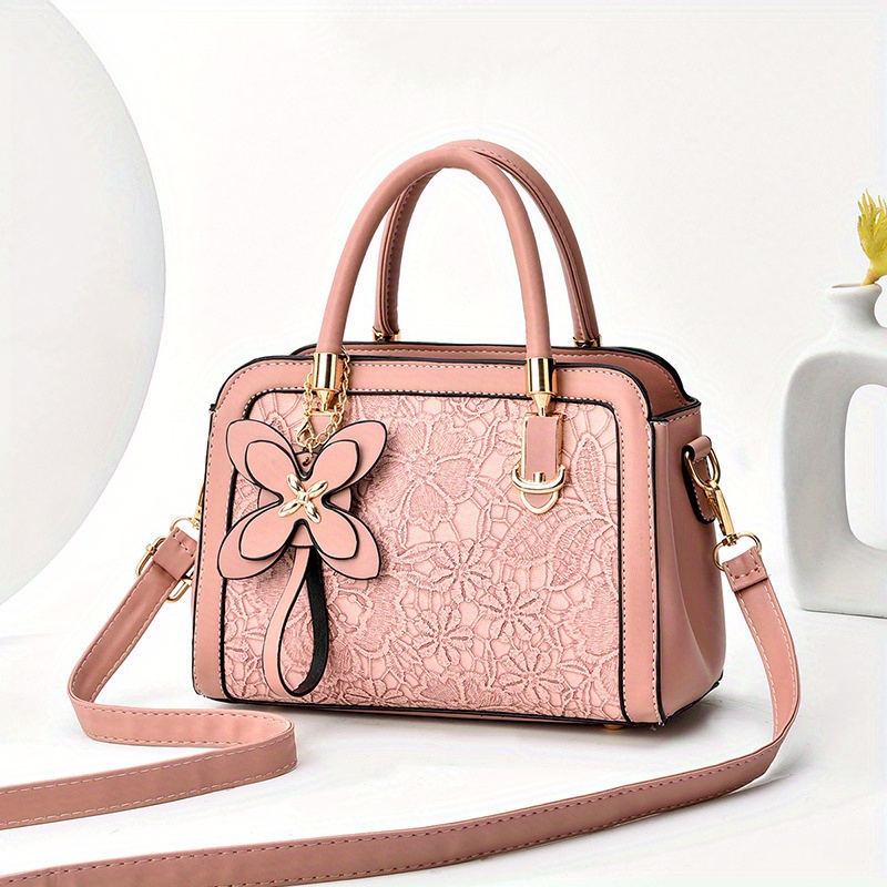 Beautiful fashion handbag cross body luxury handbag designer bag Shoulder  Bags For women top handle bag (Pink)