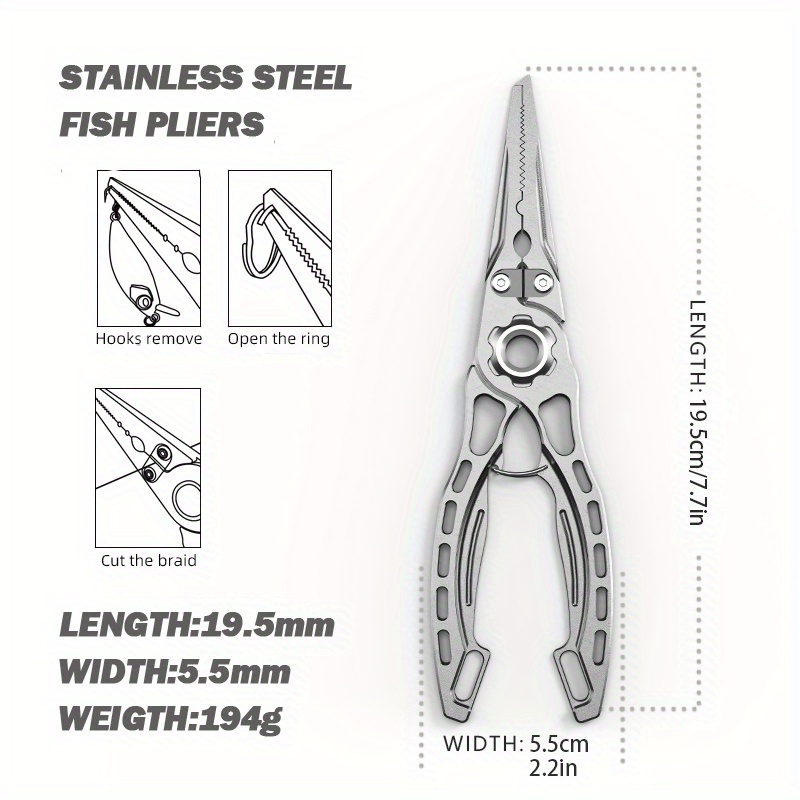 Stainless Steel Fishing Pliers Hook Remover Multifunctional - Temu Australia