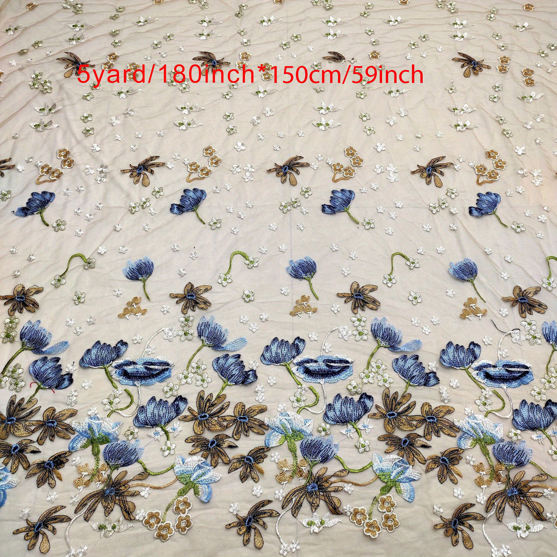 1/3/5 Yard Fairy Style Embroidery Cloth Color Woven - Temu