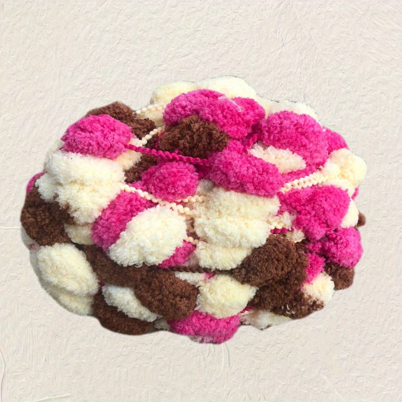 Hand woven Large Pom Pom Yarn Bobo Ball Bean Thread Snow - Temu