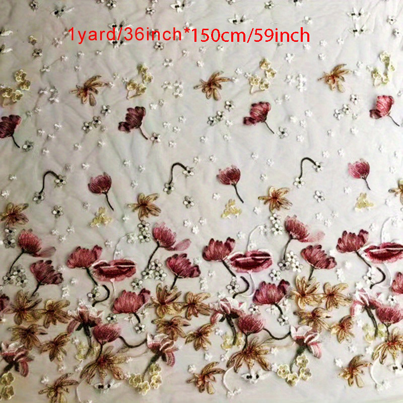 1/3/5 Yard Fairy Style Embroidery Cloth Color Woven - Temu