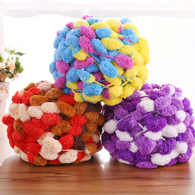 Diy Knitting Large Yarn Ball Pompom Yarn, Flake Yarn Crocheting For Making  Scarf, Blanket, Cushion, Rug, Mat