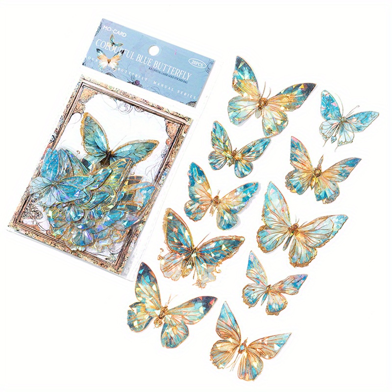 Butterfly Shadow Herbarium Series Stickers - Exquisite PET Decorative  Stickers