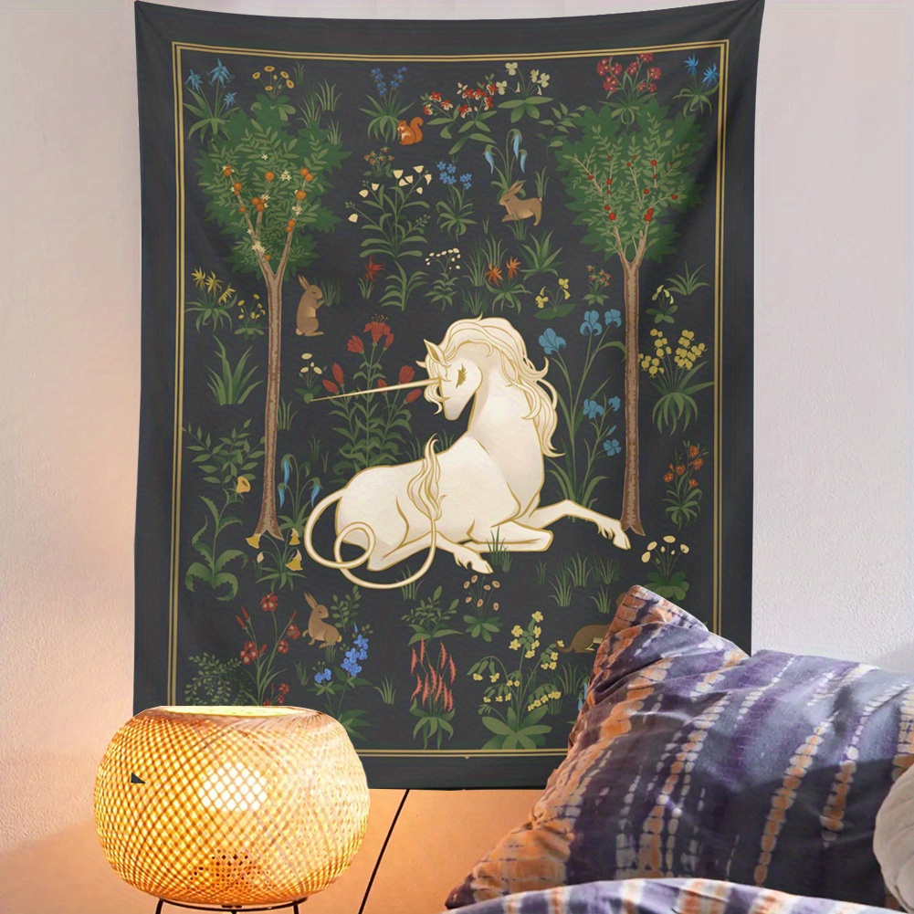 Unicorn Tapestry Wall Art Decor Vintage Forest Garden Home Decoration, Animal  Boho Wall Hanging Polyester Tapestry For Bedroom Living Room Home Decor, No  Installation Kit - Temu United Arab Emirates