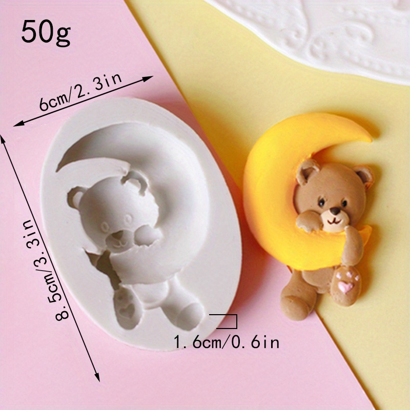 Cute Bear Chocolate Mold 3d Silicone Cartoon Candy Mold Diy - Temu