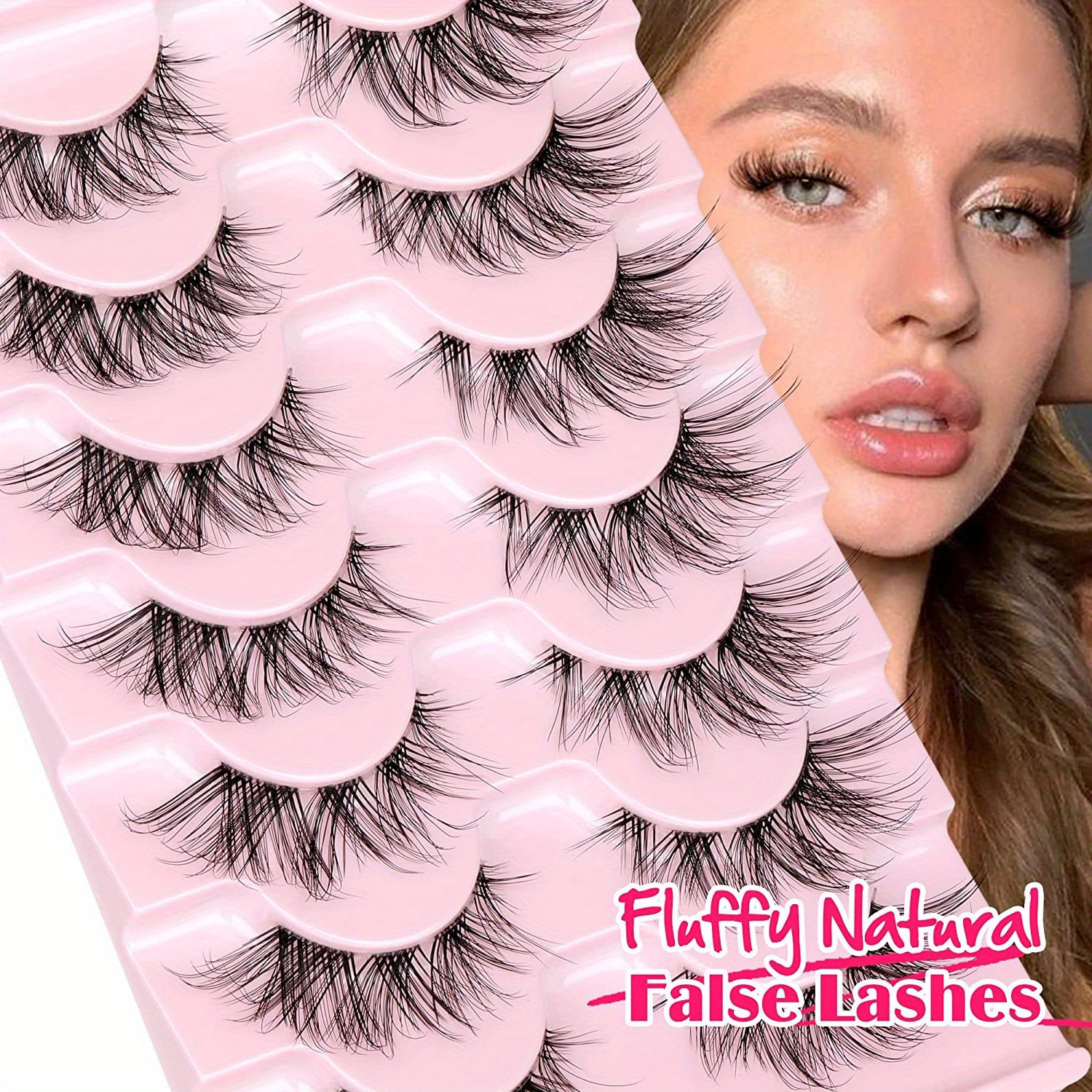 Fitting Eyelashes Natural Appearance False Eyelashes Clear - Temu