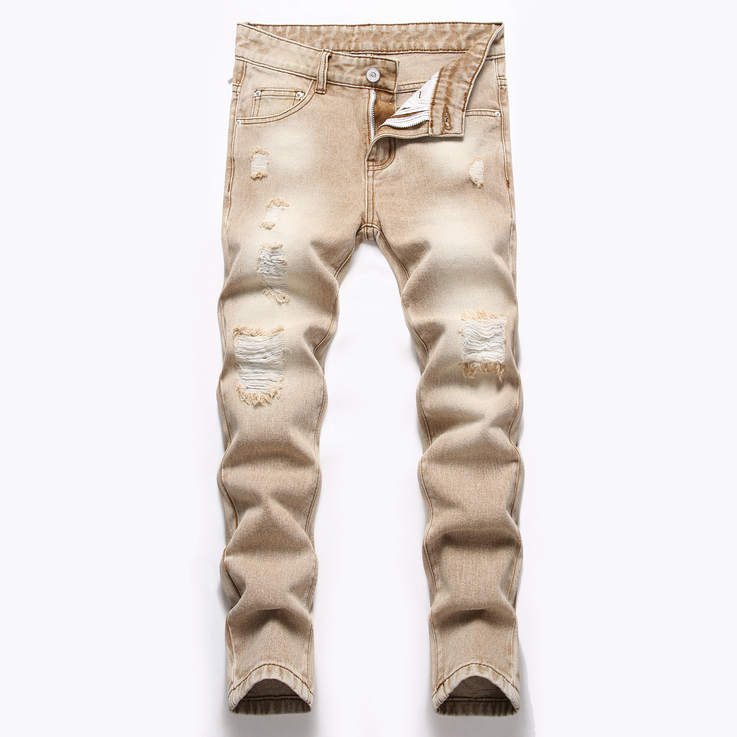 Boys Solid Ripped Jeans Skinny Slim Fit Non stretch Washed Temu