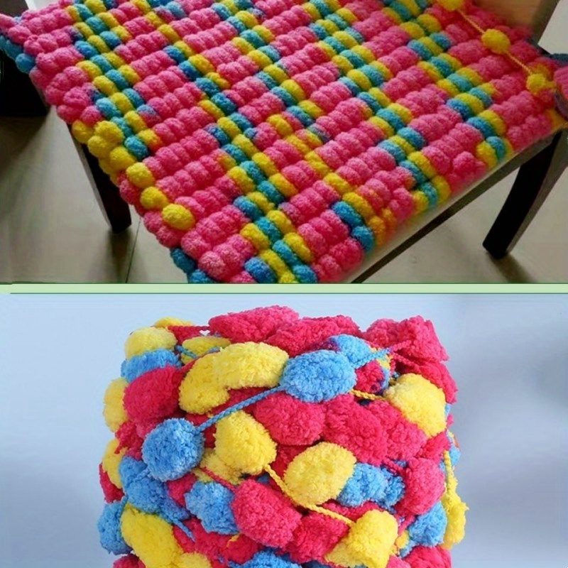 DIY Yarn Pom Pom Rug • Sewrella
