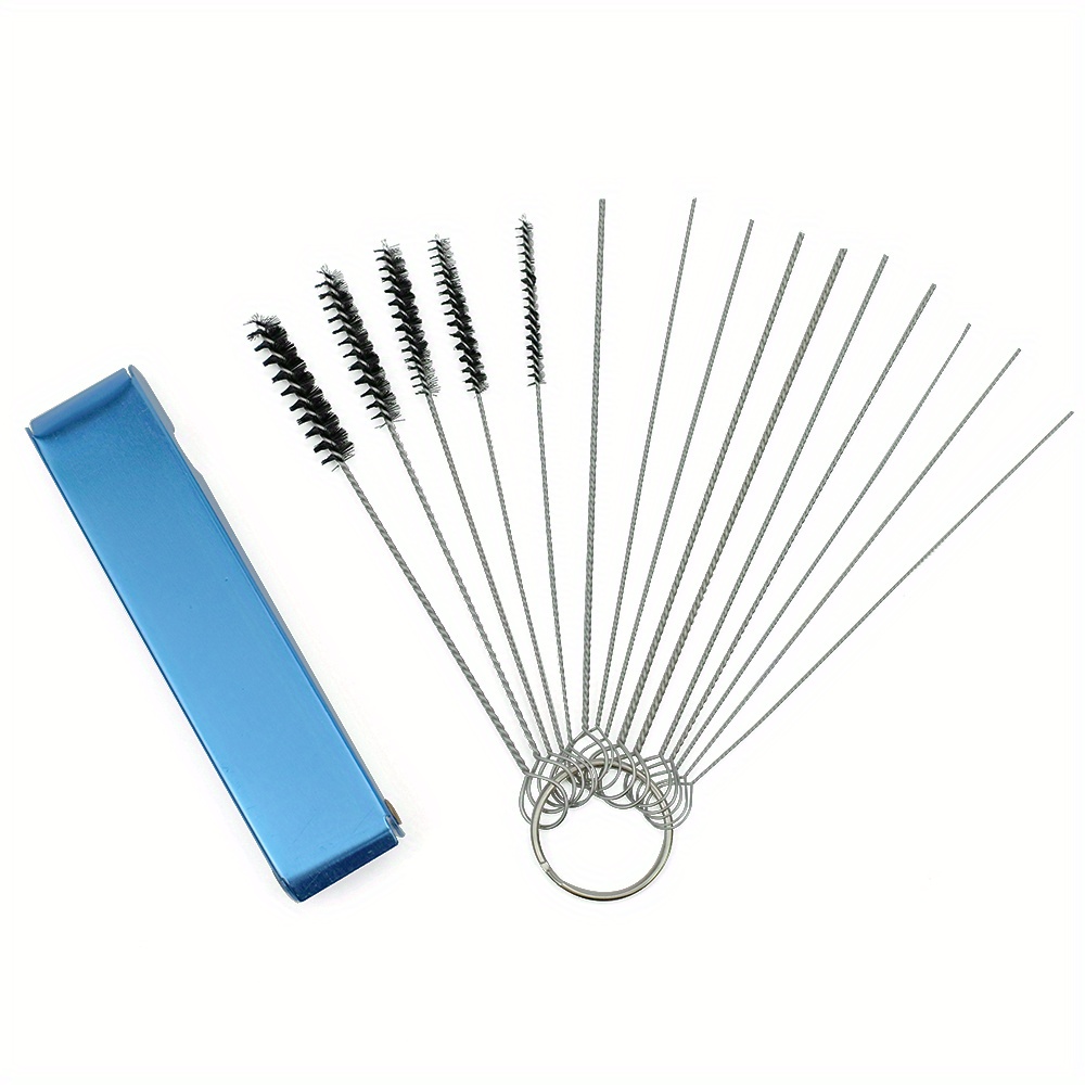 Set of 15 Cleaning Brushes and 10 Cleaning Needles - for Small  Openings/Tubes/Pipes - for Example: Spray Paint Gun, Car/Motorcycle/Scooter  Carburetor