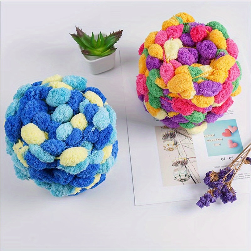 Diy Knitting Large Yarn Ball Pompom Yarn, Flake Yarn Crocheting For Making  Scarf, Blanket, Cushion, Rug, Mat