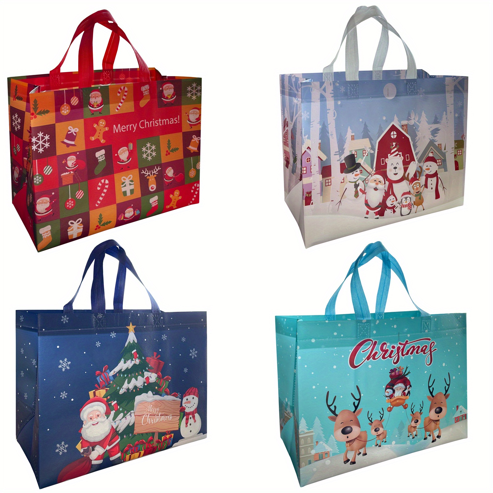 Christmas Bags Bulk Reusable Christmas Gift Bags Handles Non Temu