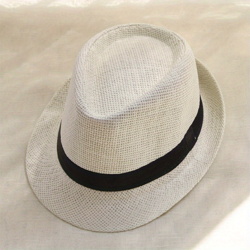 Cuffed Straw Hat Outdoor Sunshade Casual Top Hat