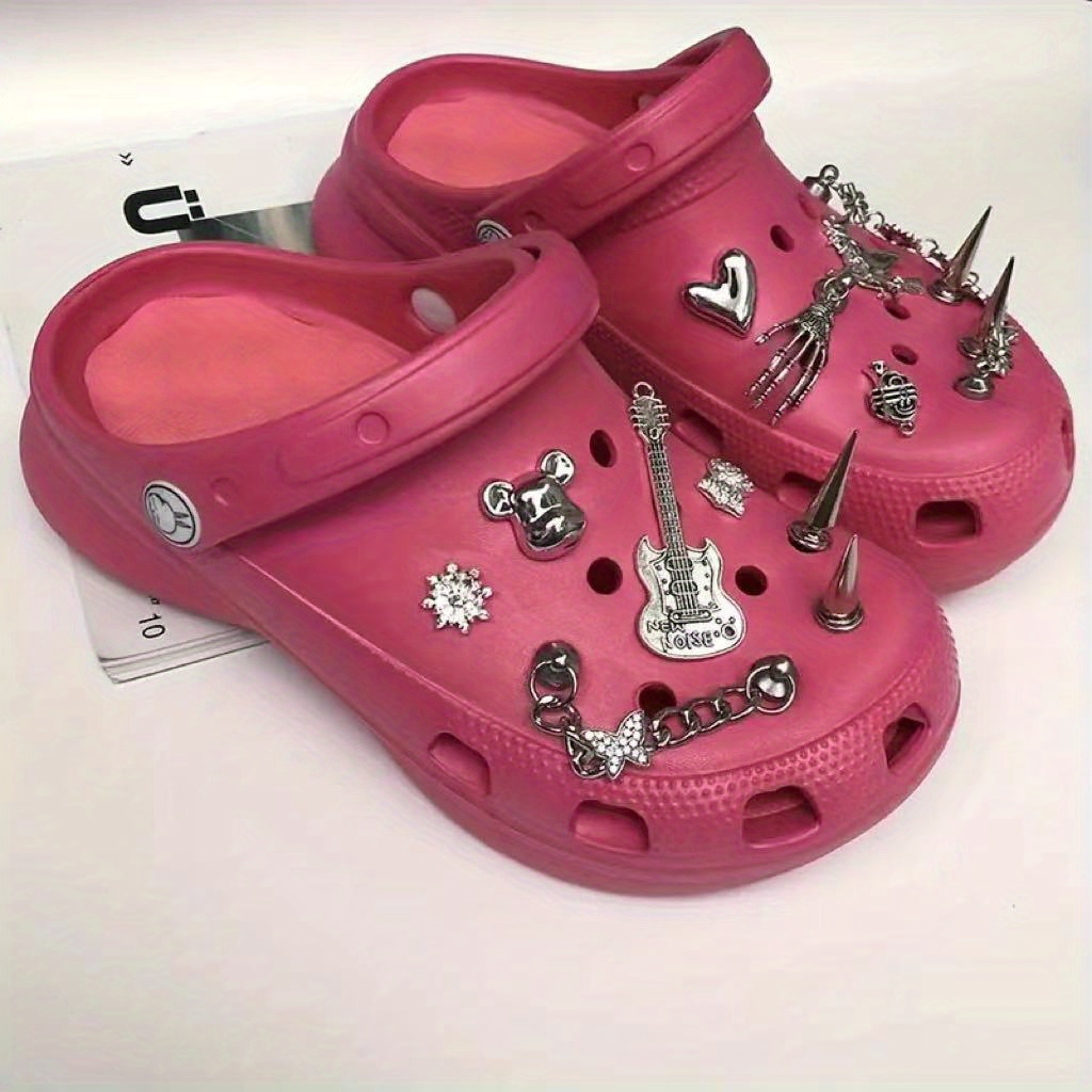 Diy Punk Croc Charms Metal Rivet Shoe Charms For Sandals - Temu