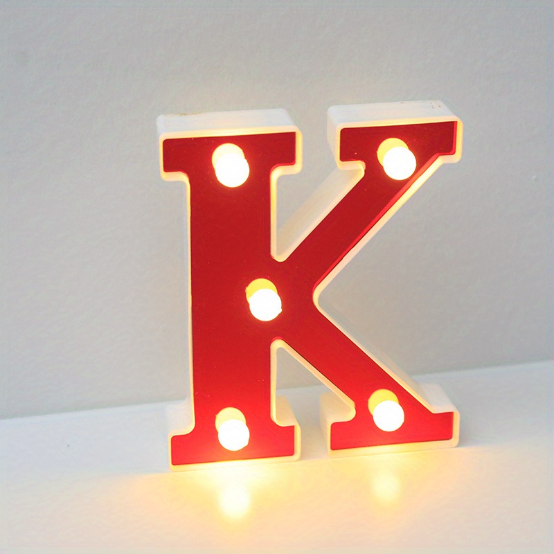 Letras luminosas para decoración de pared, letras LED, luces de marquesina,  alfabeto, luces con control a distancia, decoración de pared, luces  nocturnas para dormitorio, boda, fiesta, cumpleaños, hogar, bar, decoración  : Herramientas y  