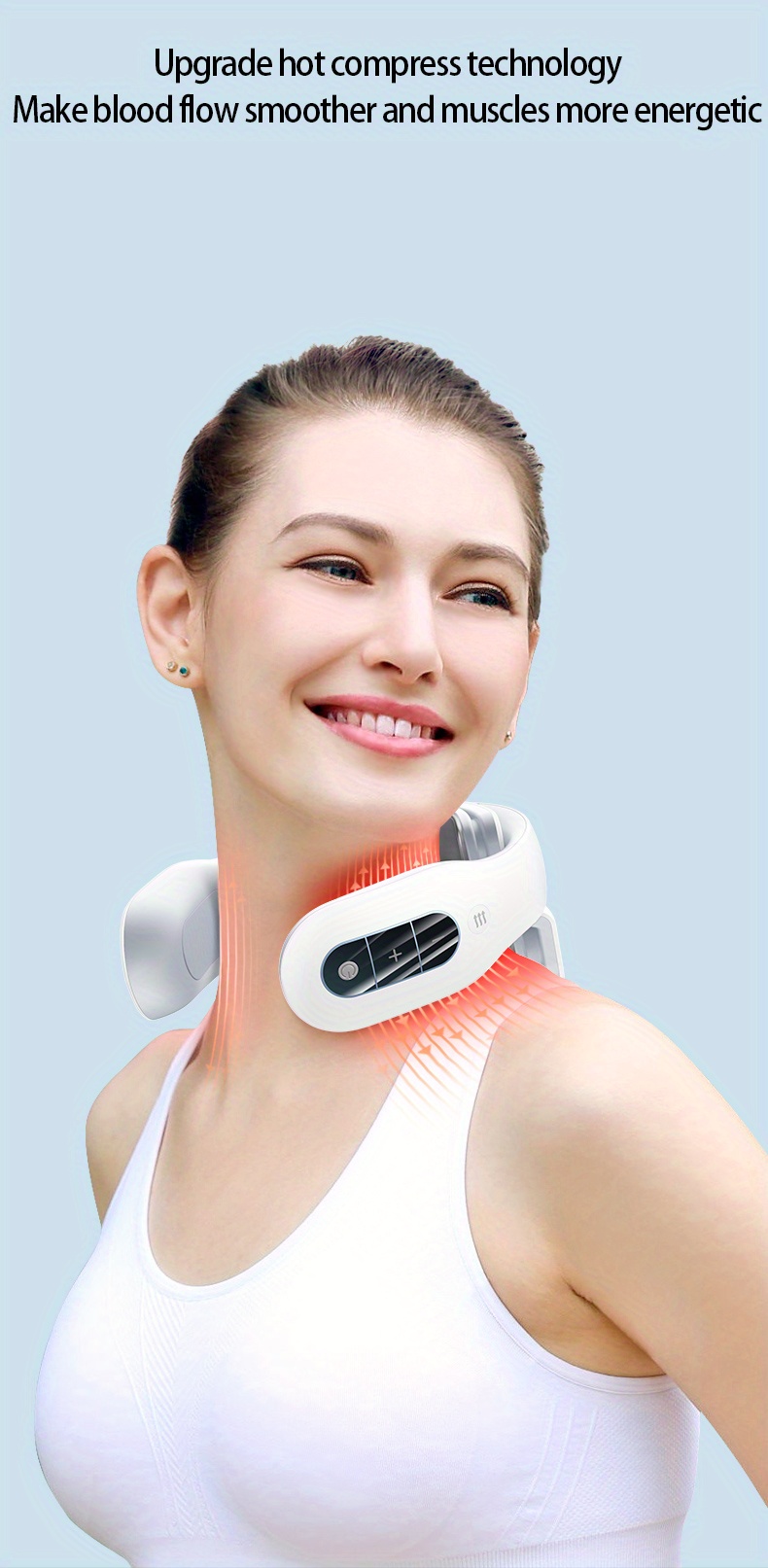 2023 U Shape Electric Ems Neck Back Kneading 4d Smart Neck Massager With Heating Function Temu