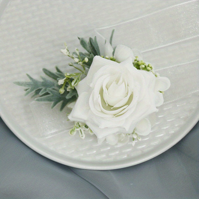 Silk flower deals corsage brooch