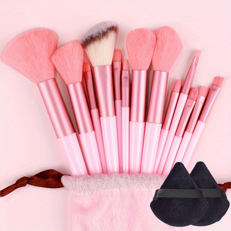 Complete Function Makeup Brush Kit With Triangle Powder Puff - Temu