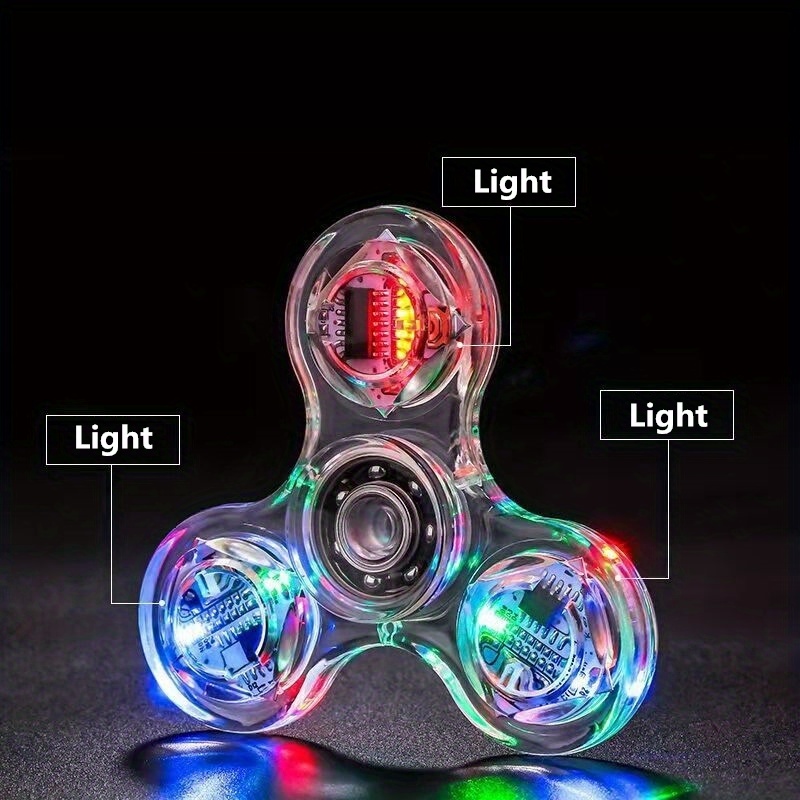 Lumière LED lumineuse Fidget Spinner Hand Top Spinners Glow in Dark Light  EDC Figet Spiner Finger Stress Relief Toys
