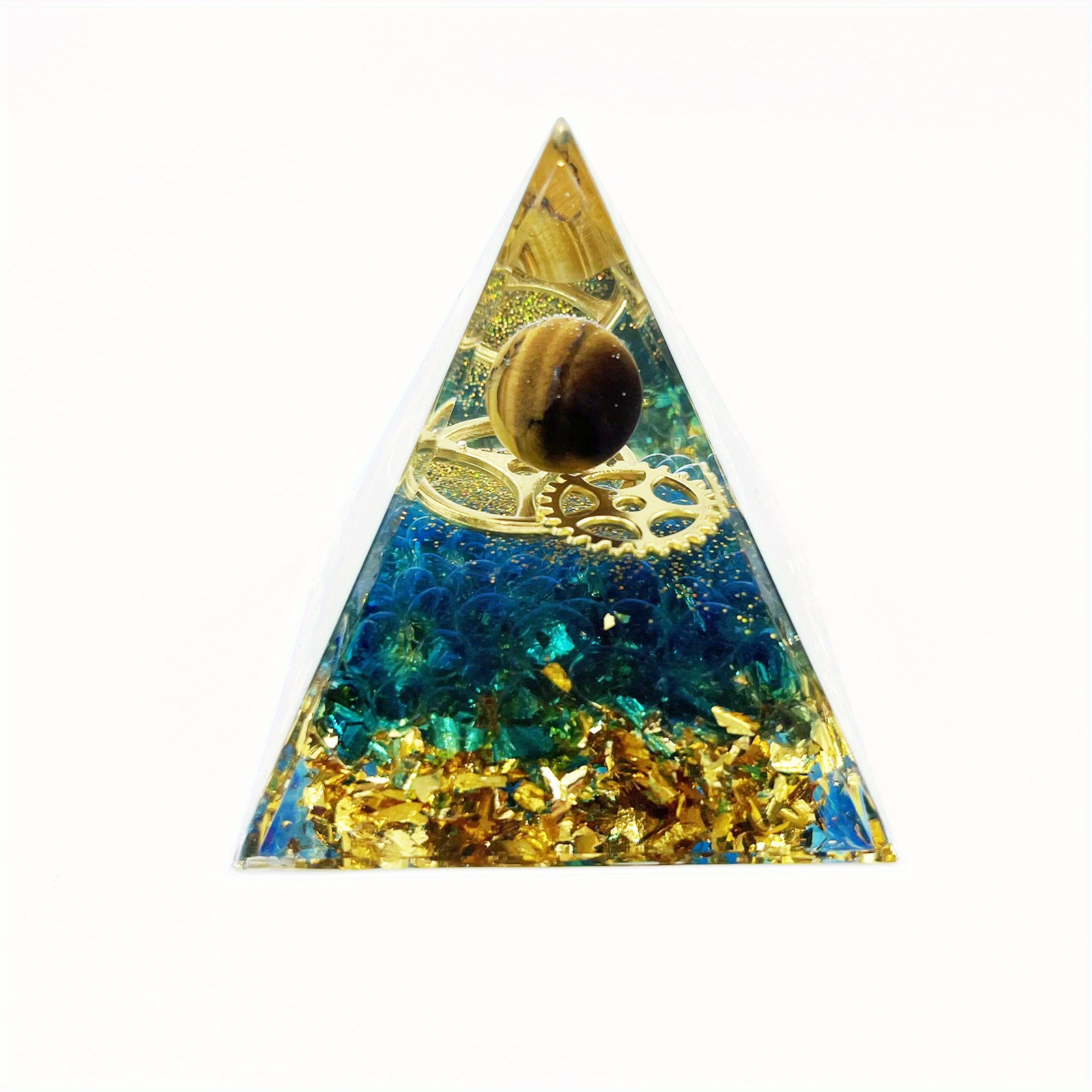 Piramide per energia positiva 2.32.3in Generatore di energia positiva  Crystal Decor per lo stress Ridurre la meditazione di guarigione Attirare  ricchezza Fortunato (verde)