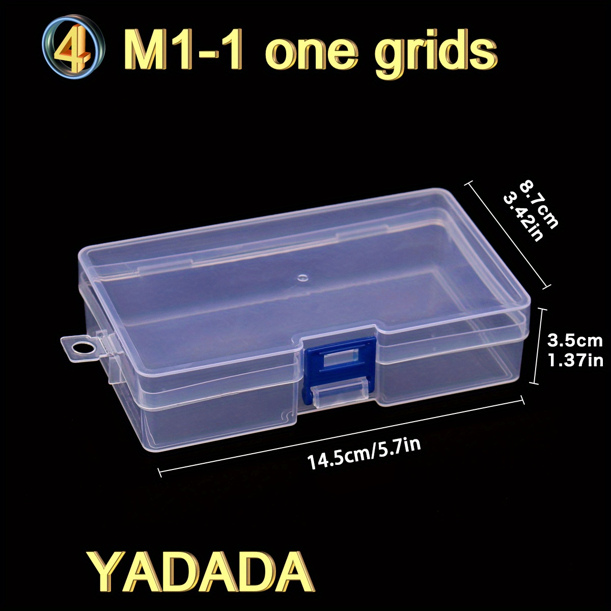 Clear Plastic Storage Case Container for Fishing Tackle Organizer Box with  Dividers for Jewelry Beads Collection